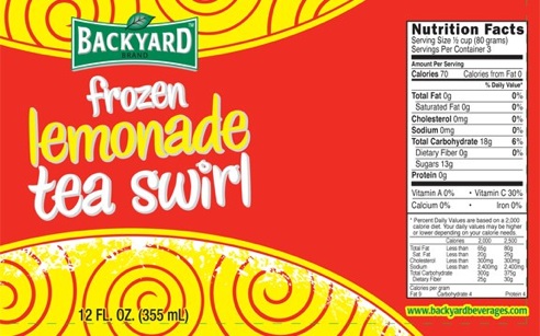 backyard beverages nutritional information