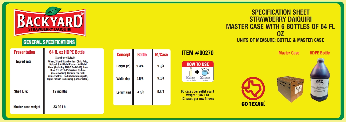 backyard beverages nutritional information